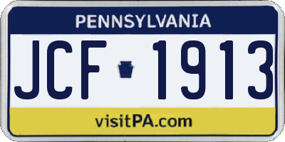 PA license plate JCF1913