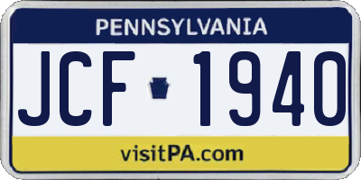 PA license plate JCF1940