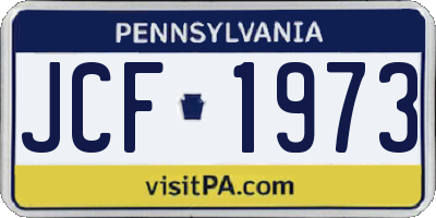 PA license plate JCF1973