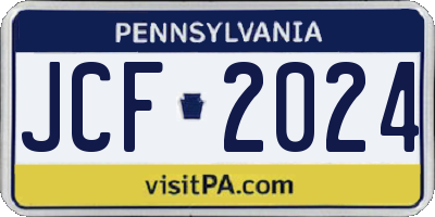 PA license plate JCF2024