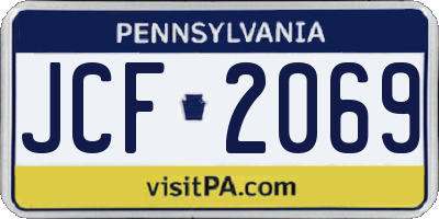 PA license plate JCF2069