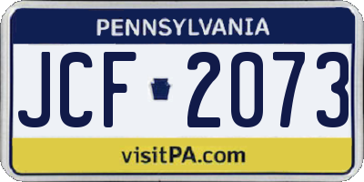 PA license plate JCF2073