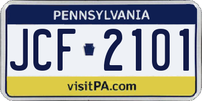 PA license plate JCF2101