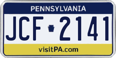 PA license plate JCF2141