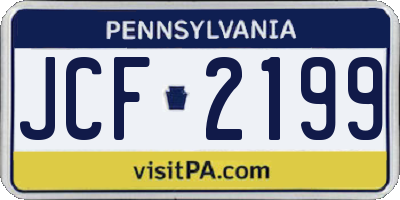 PA license plate JCF2199