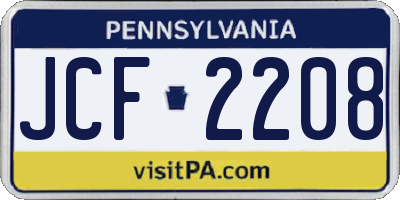 PA license plate JCF2208