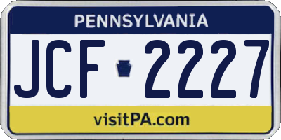 PA license plate JCF2227