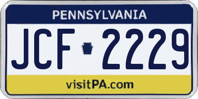 PA license plate JCF2229