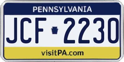 PA license plate JCF2230
