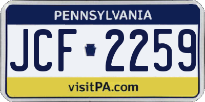 PA license plate JCF2259