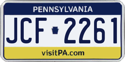 PA license plate JCF2261