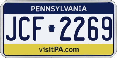 PA license plate JCF2269