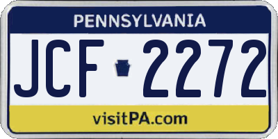 PA license plate JCF2272