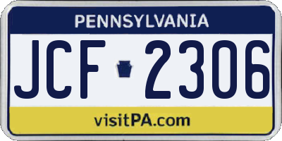 PA license plate JCF2306