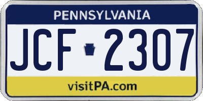 PA license plate JCF2307