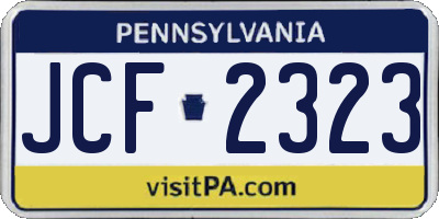PA license plate JCF2323