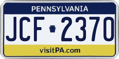 PA license plate JCF2370
