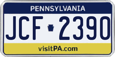 PA license plate JCF2390