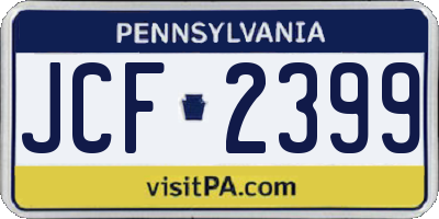 PA license plate JCF2399