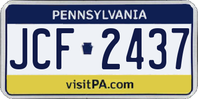 PA license plate JCF2437