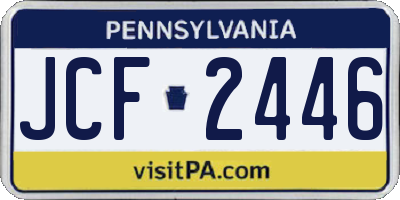 PA license plate JCF2446