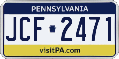 PA license plate JCF2471
