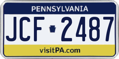 PA license plate JCF2487