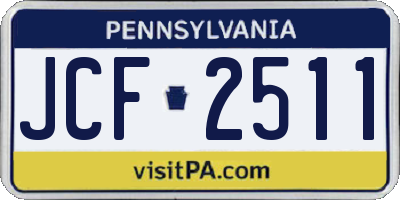 PA license plate JCF2511