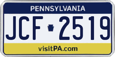 PA license plate JCF2519
