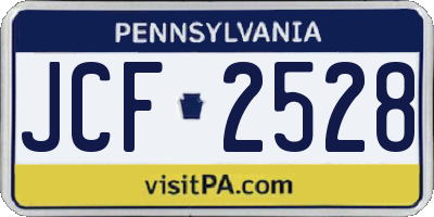 PA license plate JCF2528
