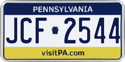 PA license plate JCF2544