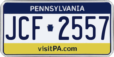 PA license plate JCF2557