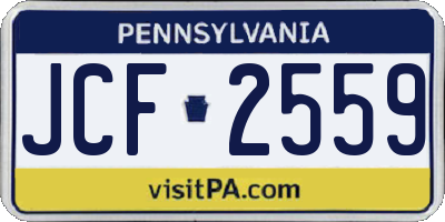 PA license plate JCF2559