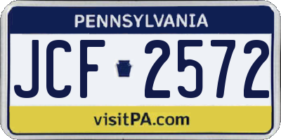 PA license plate JCF2572