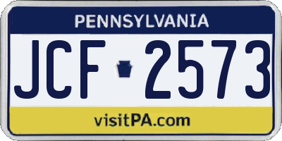 PA license plate JCF2573