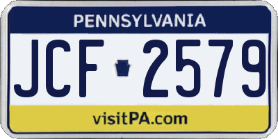 PA license plate JCF2579