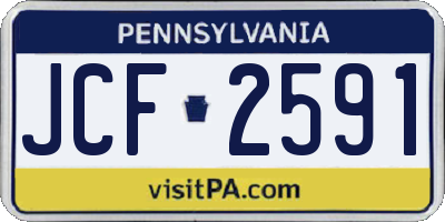 PA license plate JCF2591