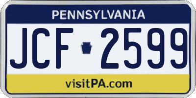 PA license plate JCF2599