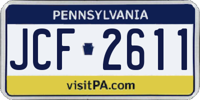 PA license plate JCF2611