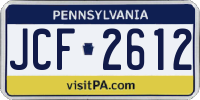 PA license plate JCF2612