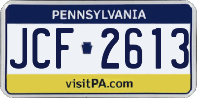 PA license plate JCF2613