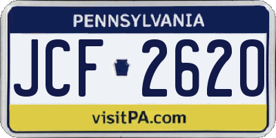 PA license plate JCF2620