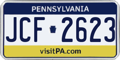 PA license plate JCF2623