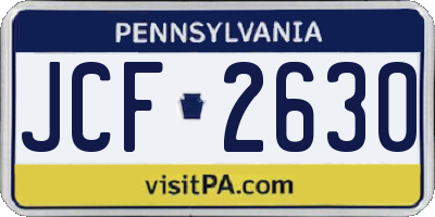 PA license plate JCF2630