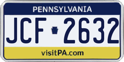 PA license plate JCF2632