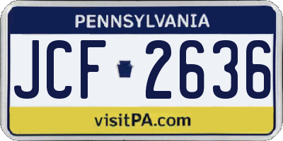 PA license plate JCF2636