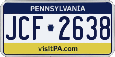 PA license plate JCF2638
