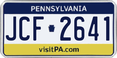 PA license plate JCF2641