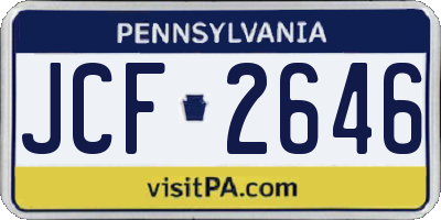 PA license plate JCF2646