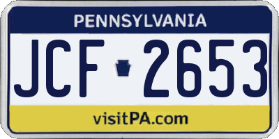 PA license plate JCF2653